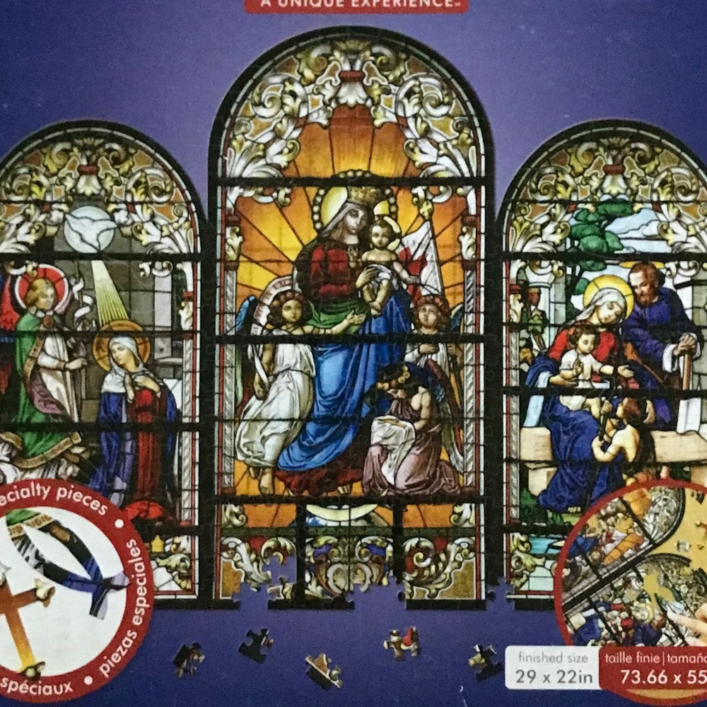 Paper House Puzzle Shapes 500 Piece Stained Glass Church Windows